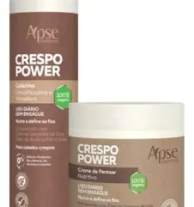 Kit Gelatina 300ml + Creme De Pentear 500g Apse Crespo Power